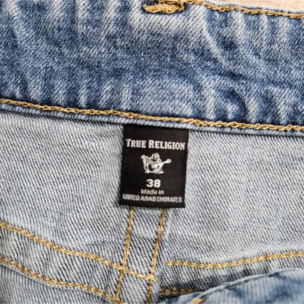 True Religion Mens Denim Blue Jeans Logan Relaxed Taper World Tour‎ 38 Classic